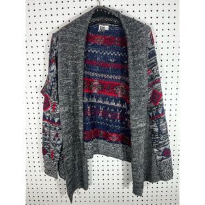 Roxy tribal print open cardigan sweater size M